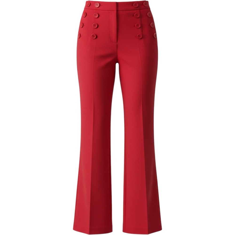 No Boundaries Vintage Y2k Red Sailor Flare Pants Corset Back Lace Up Trousers 3